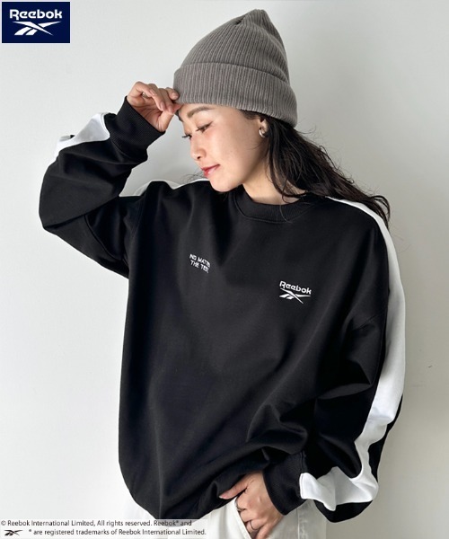 Reebok(リーボック)の「Reebok(リーボック)/配色 ワンポイント ラインプルオーバー スウェット(スウェット・レディース・ネイビー/ホワイト/ブラック/グレー・M/L/XL)」の18枚目の写真