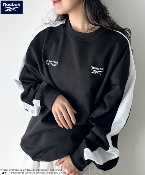 Reebok(リーボック)の「Reebok(リーボック)/配色 ワンポイント ラインプルオーバー スウェット(スウェット・レディース・ネイビー/ホワイト/ブラック/グレー・M/L/XL)」の17枚目の写真