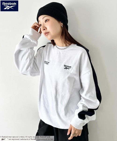 Reebok(リーボック)の「Reebok(リーボック)/配色 ワンポイント ラインプルオーバー スウェット(スウェット・レディース・ネイビー/ホワイト/ブラック/グレー・M/L/XL)」の11枚目の写真