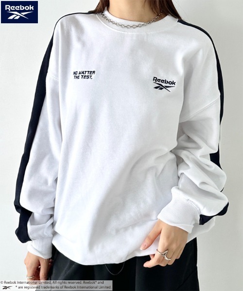 Reebok(リーボック)の「Reebok(リーボック)/配色 ワンポイント ラインプルオーバー スウェット(スウェット・レディース・ネイビー/ホワイト/ブラック/グレー・M/L/XL)」の7枚目の写真