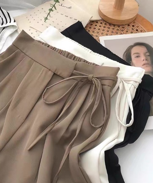 ampm(エーエムピーエム)の「ウエストリボン付き タックショートパンツ(その他パンツ・レディース・ブラウン/ホワイト/ブラック・L/M)」の7枚目の写真