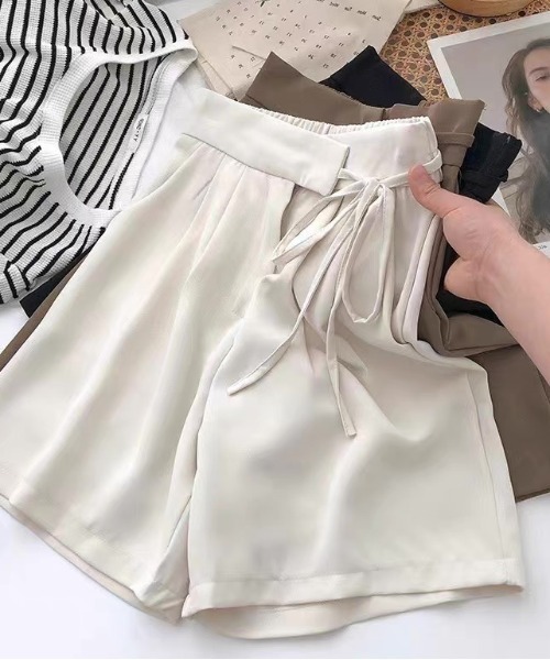ampm(エーエムピーエム)の「ウエストリボン付き タックショートパンツ(その他パンツ・レディース・ブラウン/ホワイト/ブラック・L/M)」の10枚目の写真