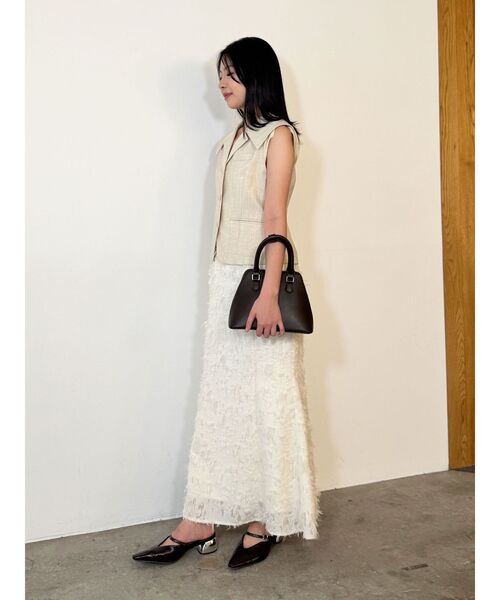 LAGUNAMOON（ラグナムーン）の「ワイドカラーベスト（ベスト・レディース・アイボリー/ブラウン・FREE）」の17枚目の写真