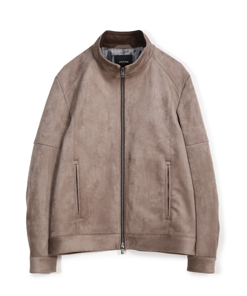 MEN'S BIGI（メンズビギ）の「フェイクスエードダンボール ライダースジャケット＜ストレッチ＞（ライダースジャケット・メンズ・ブルー/グレー系その他/ブラック・01/02/03/04）」の2枚目の写真