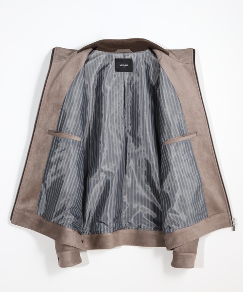 MEN'S BIGI（メンズビギ）の「フェイクスエードダンボール ライダースジャケット＜ストレッチ＞（ライダースジャケット・メンズ・ブルー/グレー系その他/ブラック・01/02/03/04）」の8枚目の写真