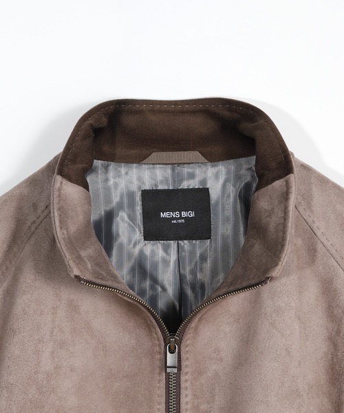 MEN'S BIGI（メンズビギ）の「フェイクスエードダンボール ライダースジャケット＜ストレッチ＞（ライダースジャケット・メンズ・ブルー/グレー系その他/ブラック・01/02/03/04）」の4枚目の写真