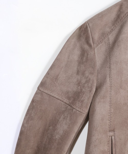 MEN'S BIGI（メンズビギ）の「フェイクスエードダンボール ライダースジャケット＜ストレッチ＞（ライダースジャケット・メンズ・ブルー/グレー系その他/ブラック・01/02/03/04）」の6枚目の写真