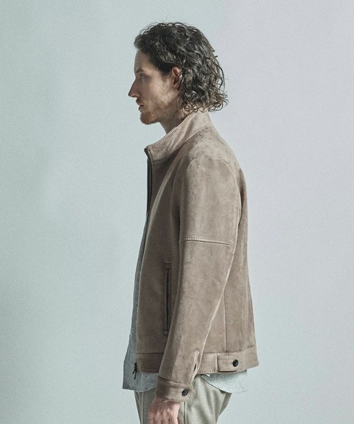 MEN'S BIGI（メンズビギ）の「フェイクスエードダンボール ライダースジャケット＜ストレッチ＞（ライダースジャケット・メンズ・ブルー/グレー系その他/ブラック・01/02/03/04）」の17枚目の写真