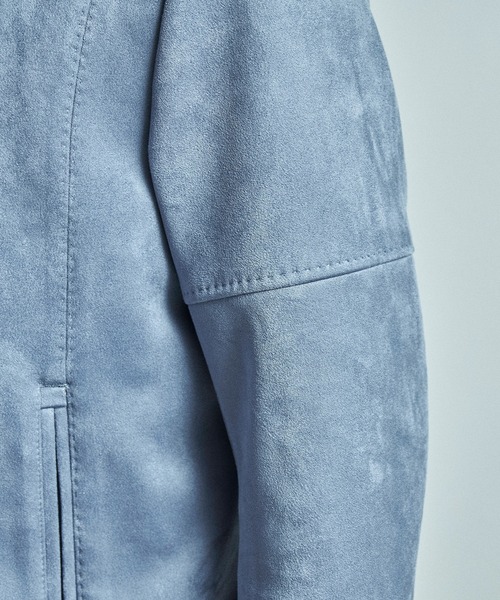 MEN'S BIGI（メンズビギ）の「フェイクスエードダンボール ライダースジャケット＜ストレッチ＞（ライダースジャケット・メンズ・ブルー/グレー系その他/ブラック・01/02/03/04）」の22枚目の写真