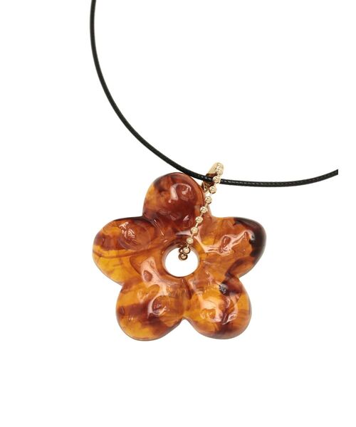 EMODA（エモダ）の「フラワーストリングネックレス（ネックレス・レディース・ブラウン/ブラック・FREE）」の6枚目の写真