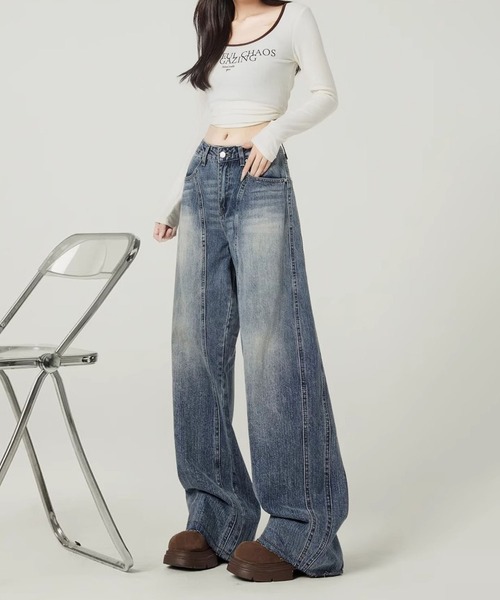 MAISON DE THERESE(メゾン ド テレーズ)の「ヴィンテージ ワイドデニム(デニムパンツ・レディース・ブルー・S/M/L/XS/XL/XX-LARGE)」の5枚目の写真