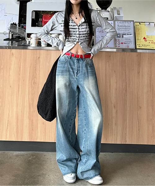 MAISON DE THERESE（メゾン ド テレーズ）の「ヴィンテージ ワイドデニム（デニムパンツ・レディース・ブルー・S/M/L/XS/XL/XX-LARGE）」の21枚目の写真