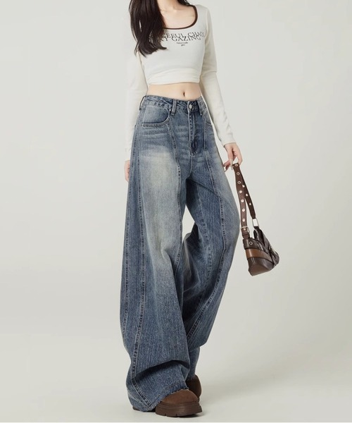 MAISON DE THERESE(メゾン ド テレーズ)の「ヴィンテージ ワイドデニム(デニムパンツ・レディース・ブルー・S/M/L/XS/XL/XX-LARGE)」の7枚目の写真
