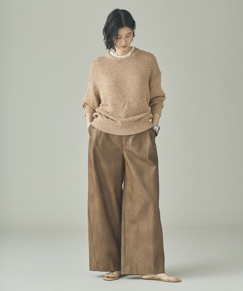 Curensology(カレンソロジー)の「【2/20配信 高山都さんインスタライブ紹介アイテム】Curensology(カレンソロジー)/ヴィンテージフェイクレザーパンツ(その他パンツ・レディース・ブラウン/ブラック/キャメル・36/38)」の7枚目の写真