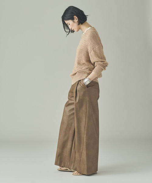 Curensology(カレンソロジー)の「【2/20配信 高山都さんインスタライブ紹介アイテム】Curensology(カレンソロジー)/ヴィンテージフェイクレザーパンツ(その他パンツ・レディース・ブラウン/ブラック/キャメル・36/38)」の8枚目の写真