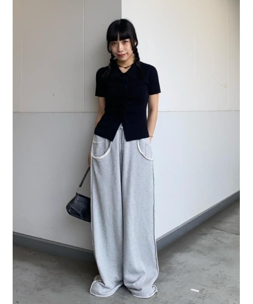 FRONT BUTTON KNIT TOPS フロントボタン ニット トップス サマー