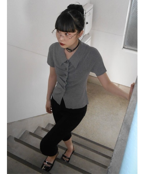 フロントボタンニットオールインワン CAMEL/S セール】FRONT BUTTON