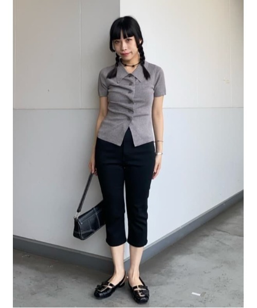 FRONT BUTTON KNIT TOPS フロントボタン ニット トップス サマー