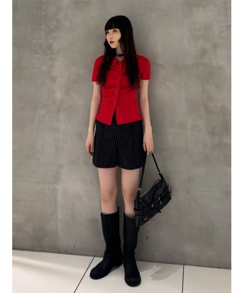 ニット セーター FRONT BUTTON KNIT TOPS フロントボタン ニット トップス サマーニット 夏服 半袖 レディース SLY ニット セーター FRONT BUTTON KNIT TOPS フロントボタン