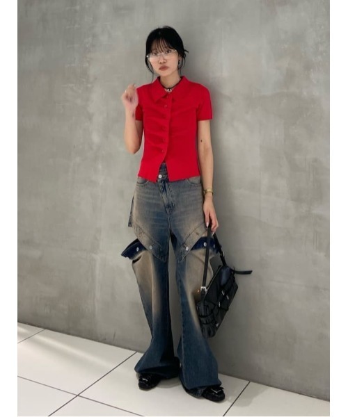 フロントボタンニットオールインワン CAMEL/S セール】FRONT BUTTON