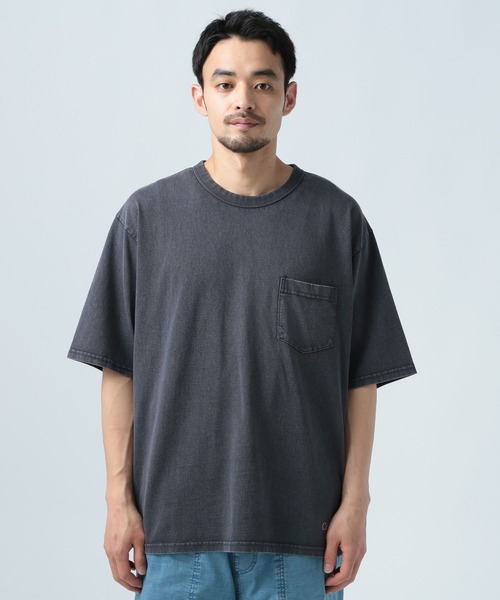 フォルテフォルテ ☆ コットン 胸ポケット 半袖 Tシャツ Ⅱ イタリア製 黒 セール】フェードウォッシュポケットTシャツ（Tシャツ/カットソー