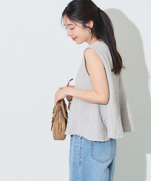 coca（coca）（コカ）の「表面感 タックブラウス（シャツ/ブラウス・レディース・ホワイト/ブラック/ライトグレー・L/M/S）」の13枚目の写真