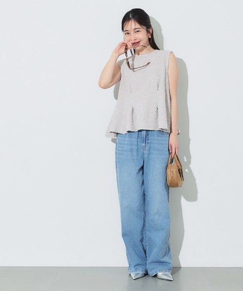 coca（coca）（コカ）の「表面感 タックブラウス（シャツ/ブラウス・レディース・ホワイト/ブラック/ライトグレー・L/M/S）」の15枚目の写真
