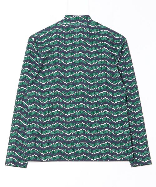 セール】ショットスムーザープリント長袖モックネックシャツ