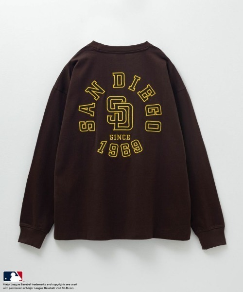MLB(メジャーリーグベースボール)の「MLB バックアーチ ロングスリーブTシャツ(Tシャツ/カットソー・メンズ・ブラウン/アッシュグレー/ブルー系/ブラック・XL/L/M)」の3枚目の写真
