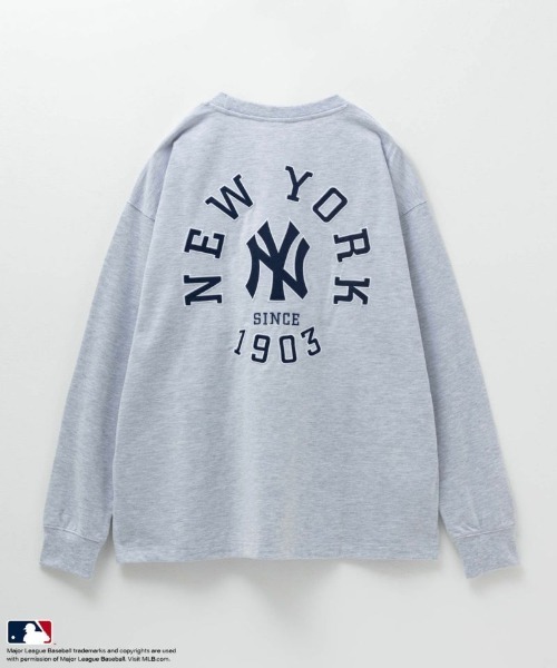 MLB(メジャーリーグベースボール)の「MLB バックアーチ ロングスリーブTシャツ(Tシャツ/カットソー・メンズ・ブラウン/アッシュグレー/ブルー系/ブラック・XL/L/M)」の2枚目の写真