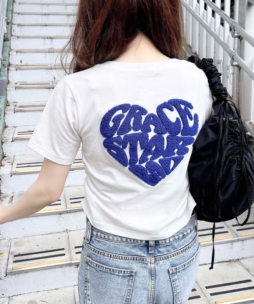 セール】サイドドロストバックサガラハートTシャツ（Tシャツ