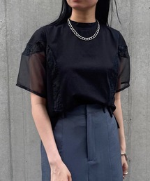 【SALE】&g'aime アンジェム　カーブレース切替Tシャツ　980-66107 &g'aime｜アンジェムのTシャツ/カットソー通販 - ZOZOTOWN