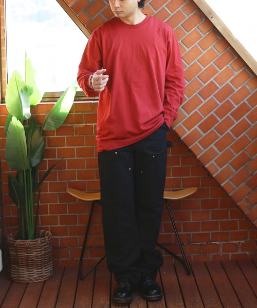 Supreme 長袖カットソー レッド セール】Supreme L/S TEE MADE IN USA（Tシャツ/カットソー）｜Supreme