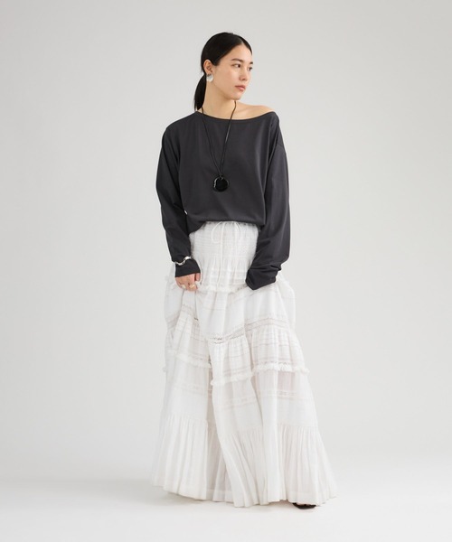 Chaos（カオス）の「Chaos(カオス)/ガゼットクロススカート（スカート・レディース・ホワイト/ブラック・FREE）」の3枚目の写真