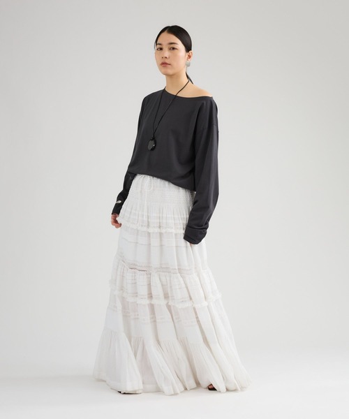 Chaos（カオス）の「Chaos(カオス)/ガゼットクロススカート（スカート・レディース・ホワイト/ブラック・FREE）」の4枚目の写真