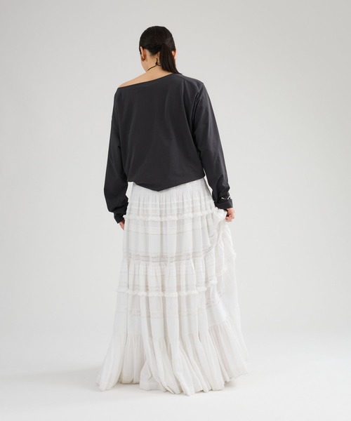 Chaos（カオス）の「Chaos(カオス)/ガゼットクロススカート（スカート・レディース・ホワイト/ブラック・FREE）」の6枚目の写真