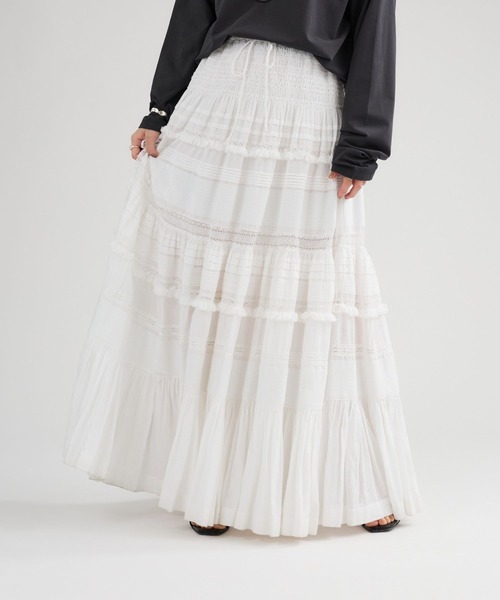 Chaos（カオス）の「Chaos(カオス)/ガゼットクロススカート（スカート・レディース・ホワイト/ブラック・FREE）」の7枚目の写真