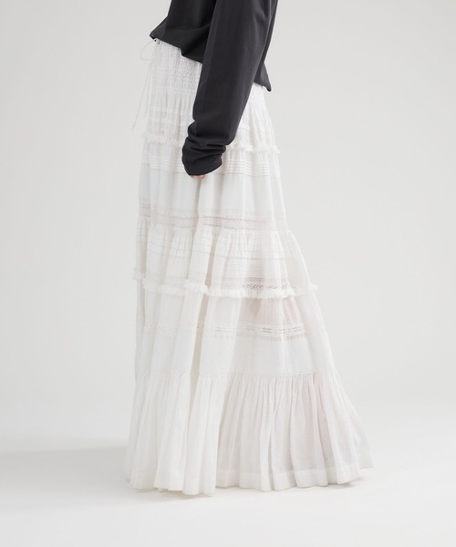 Chaos（カオス）の「Chaos(カオス)/ガゼットクロススカート（スカート・レディース・ホワイト/ブラック・FREE）」の8枚目の写真