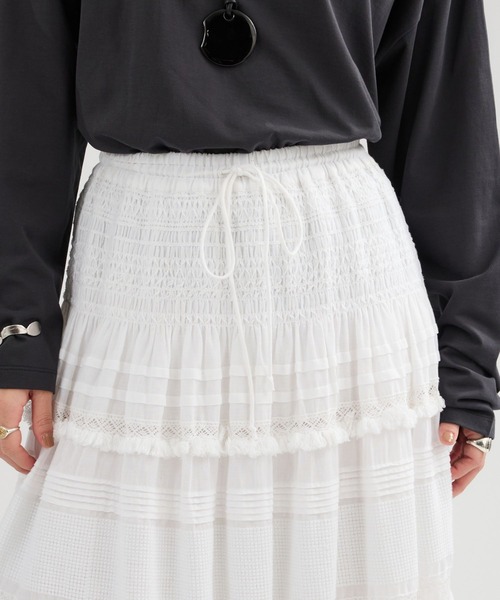 Chaos（カオス）の「Chaos(カオス)/ガゼットクロススカート（スカート・レディース・ホワイト/ブラック・FREE）」の13枚目の写真