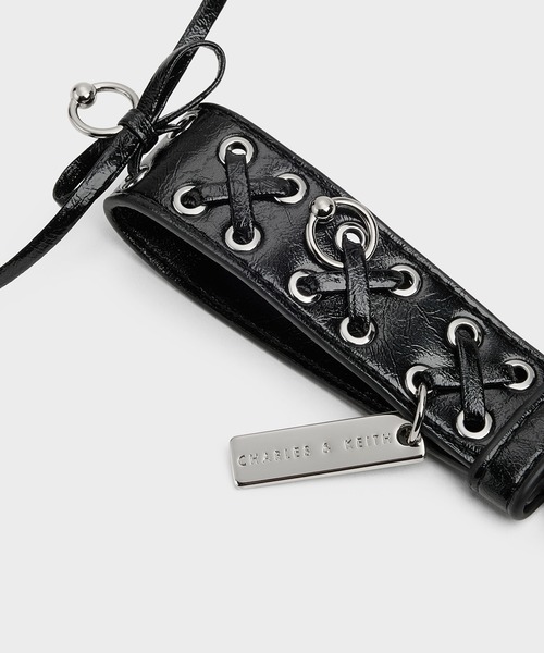 CHARLES & KEITH（チャールズ & キース）の「グロメット レースアップバッグチャーム（キーケース/キーアクセサリー・レディース・ピンク系その他/スミクロ/シルバー系その他・FREE）」の10枚目の写真