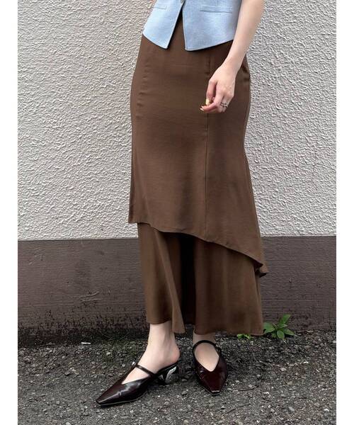 LAGUNAMOON（ラグナムーン）の「セミシアーティアードスカート（スカート・レディース・ライトグレー/ブラウン/アイボリー・SMALL/MEDIUM）」の22枚目の写真