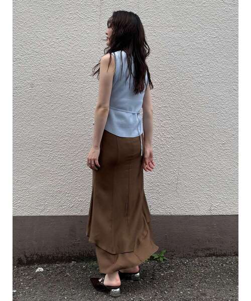 LAGUNAMOON（ラグナムーン）の「セミシアーティアードスカート（スカート・レディース・ライトグレー/ブラウン/アイボリー・SMALL/MEDIUM）」の21枚目の写真