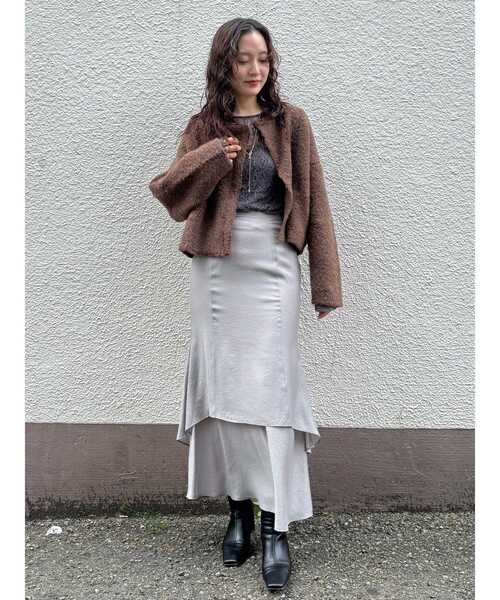 LAGUNAMOON（ラグナムーン）の「セミシアーティアードスカート（スカート・レディース・ライトグレー/ブラウン/アイボリー・SMALL/MEDIUM）」の20枚目の写真