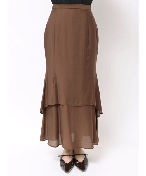 LAGUNAMOON（ラグナムーン）の「セミシアーティアードスカート（スカート・レディース・ライトグレー/ブラウン/アイボリー・SMALL/MEDIUM）」の18枚目の写真