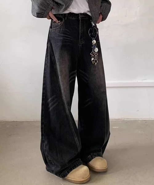 Evo+Revo（エボレボ）の「“圧巻のボリューム” ワイドバルーンデニム（デニムパンツ・メンズ・ブラック/ネイビー・M/L/XL）」の7枚目の写真