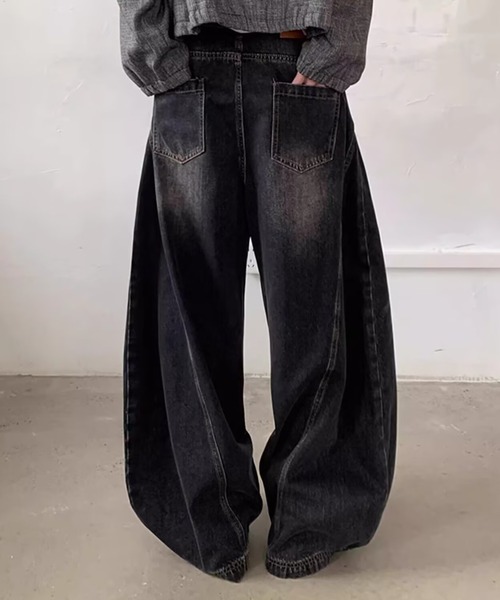 Evo+Revo（エボレボ）の「“圧巻のボリューム” ワイドバルーンデニム（デニムパンツ・メンズ・ブラック/ネイビー・M/L/XL）」の4枚目の写真