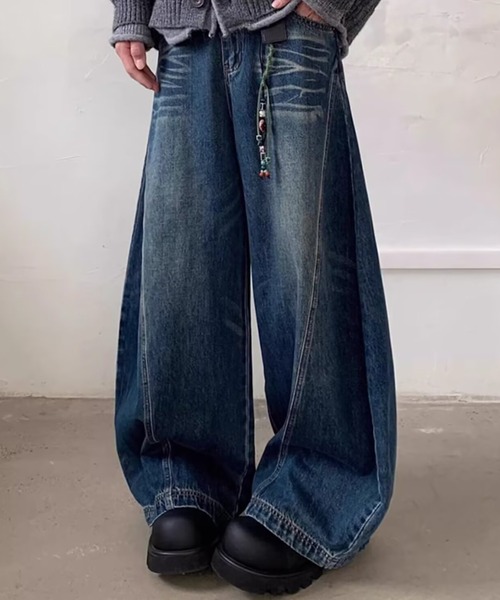 Evo+Revo（エボレボ）の「“圧巻のボリューム” ワイドバルーンデニム（デニムパンツ・メンズ・ブラック/ネイビー・M/L/XL）」の15枚目の写真