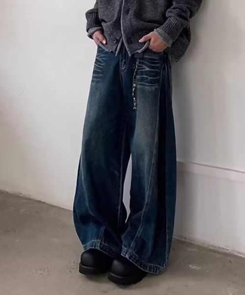 Evo+Revo（エボレボ）の「“圧巻のボリューム” ワイドバルーンデニム（デニムパンツ・メンズ・ブラック/ネイビー・M/L/XL）」の14枚目の写真