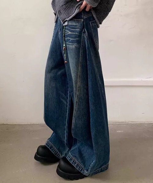 Evo+Revo（エボレボ）の「“圧巻のボリューム” ワイドバルーンデニム（デニムパンツ・メンズ・ブラック/ネイビー・M/L/XL）」の13枚目の写真