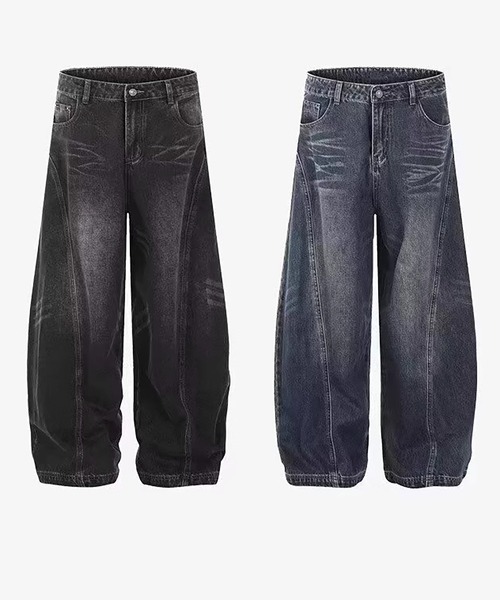 Evo+Revo（エボレボ）の「“圧巻のボリューム” ワイドバルーンデニム（デニムパンツ・メンズ・ブラック/ネイビー・M/L/XL）」の12枚目の写真